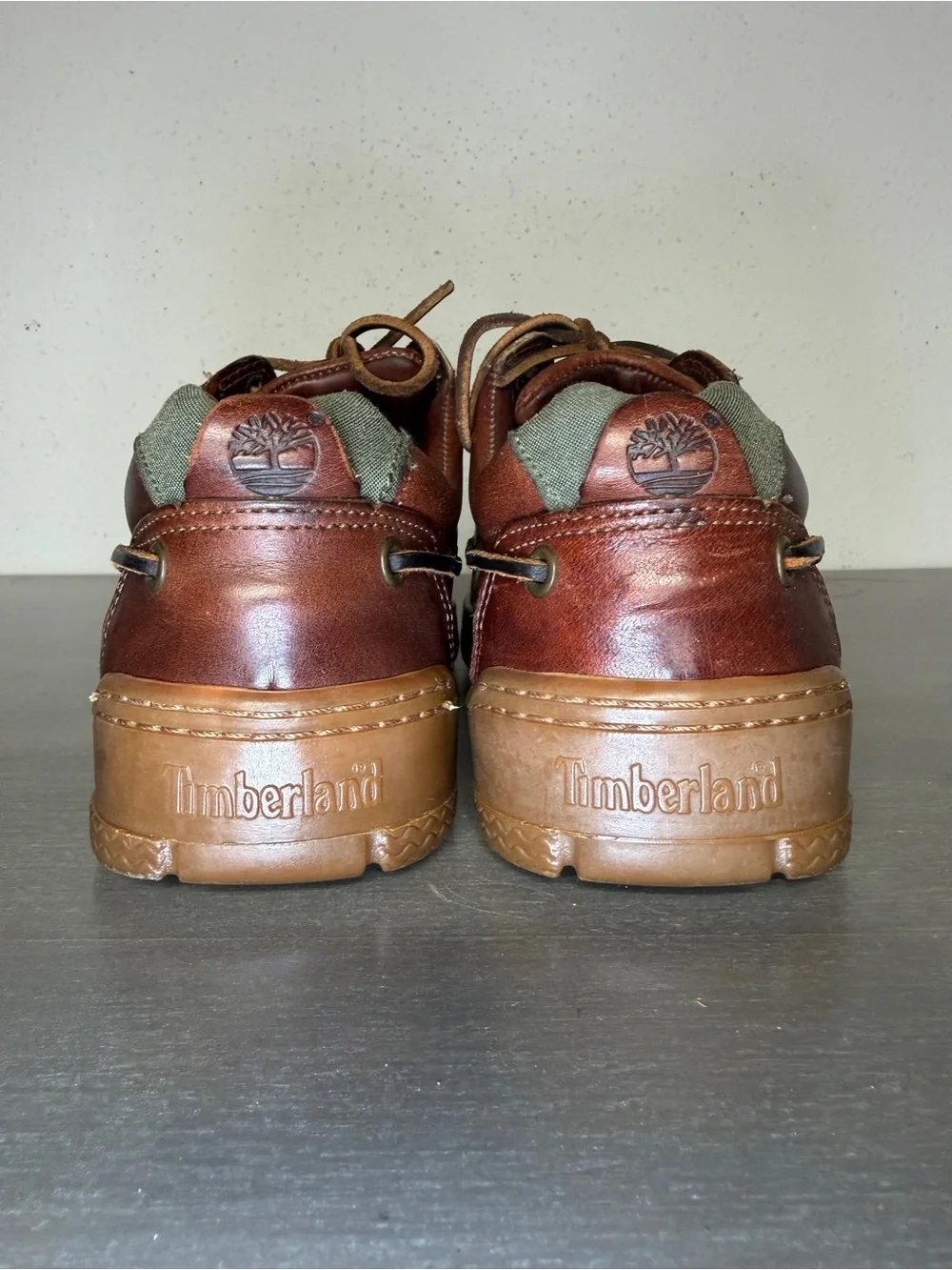 Vintage Timberland Rare USA Made Boat Shoes Burgundy Brown Leather Sz 7.5 M